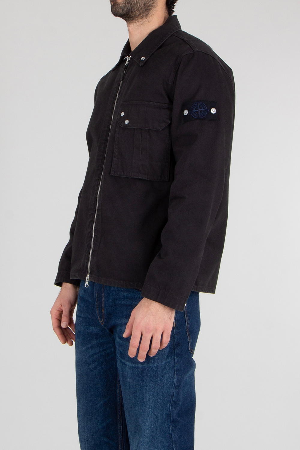 STONE ISLAND Regular Fit Cotton Bull Denim Overshirt