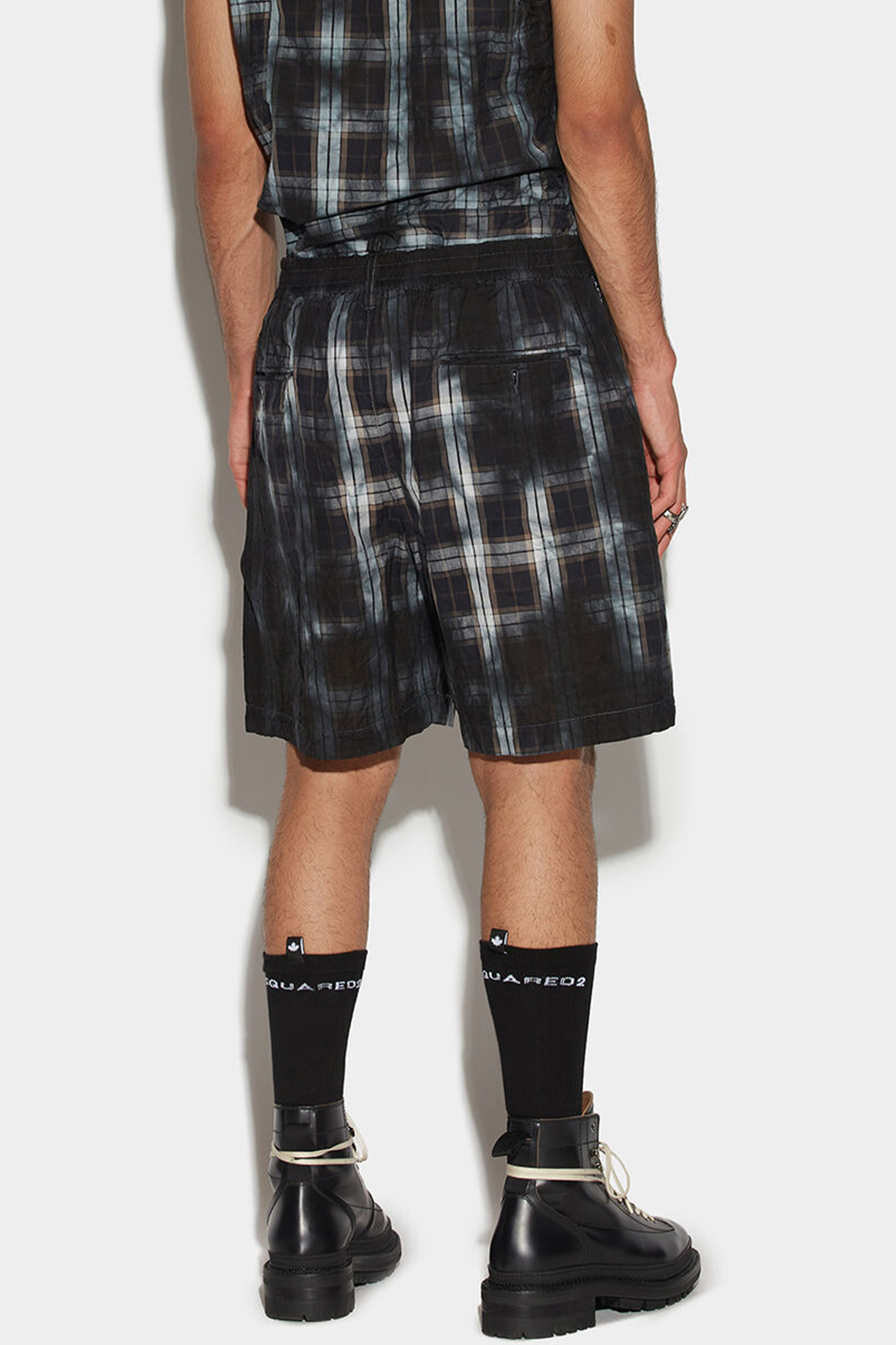 DSQUARED2 Checked Cotton-Linen Blend Boxer Shorts