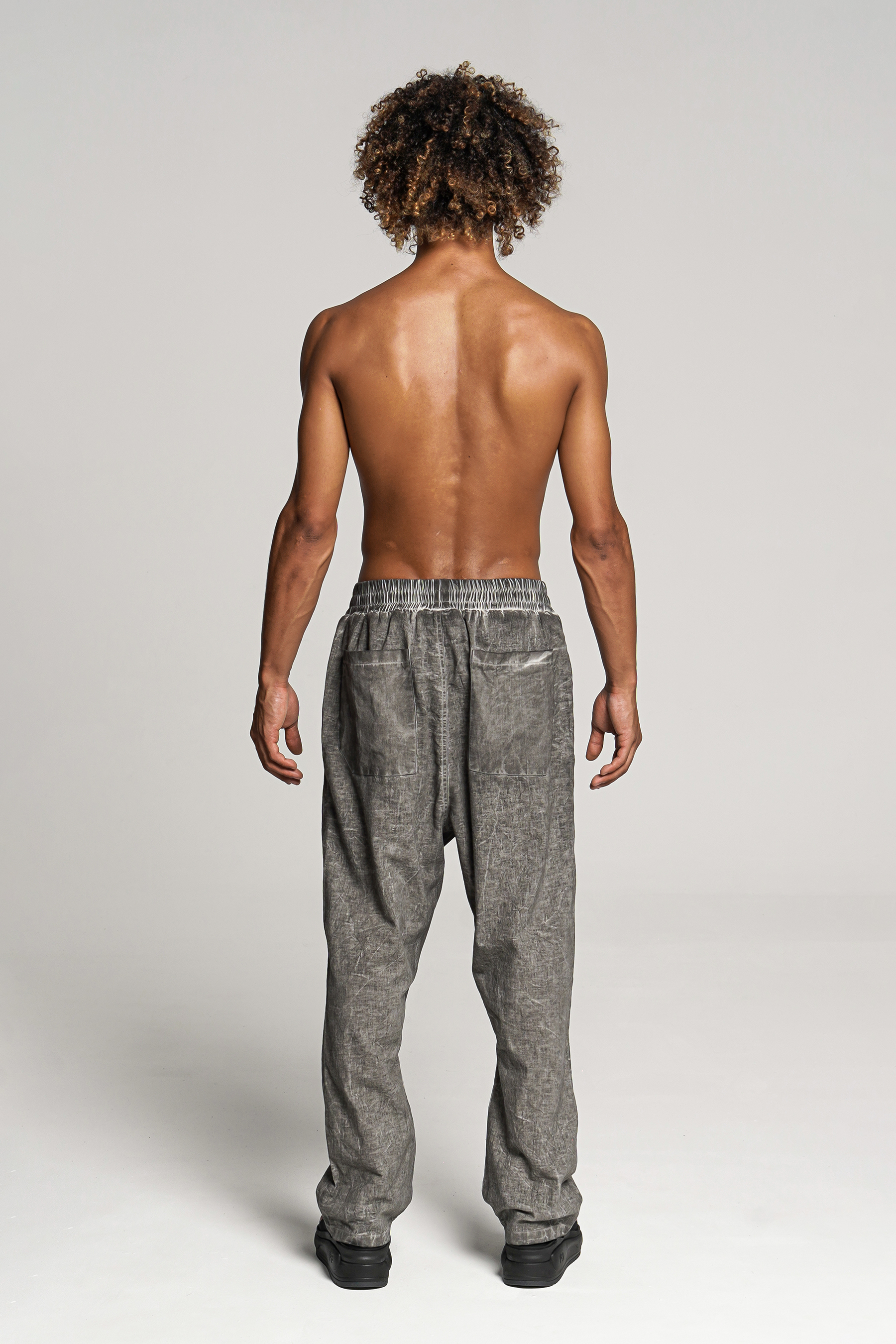 RE:VOLVER ATELIER Drop Crotch Cotton-Linen Blend Pants