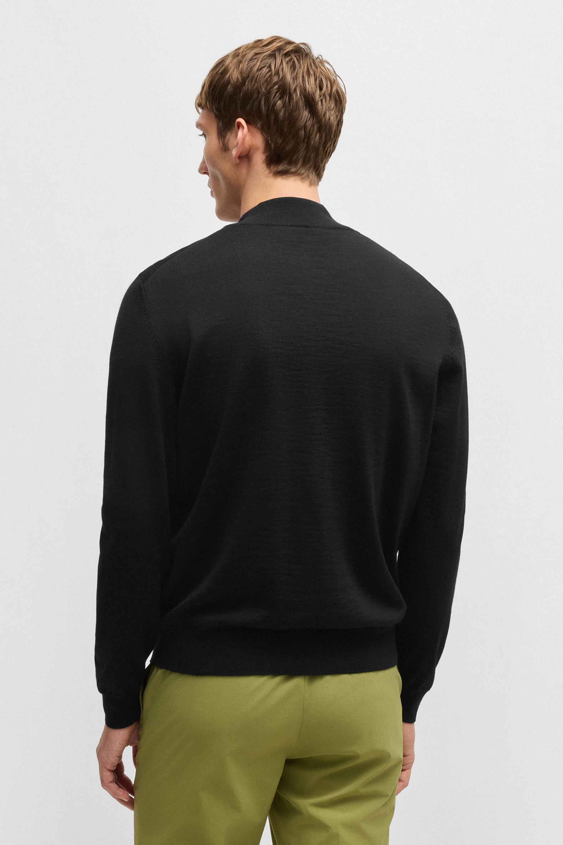 BOSS Regular Fit Virgin Wool Zip Cardigan Balonso