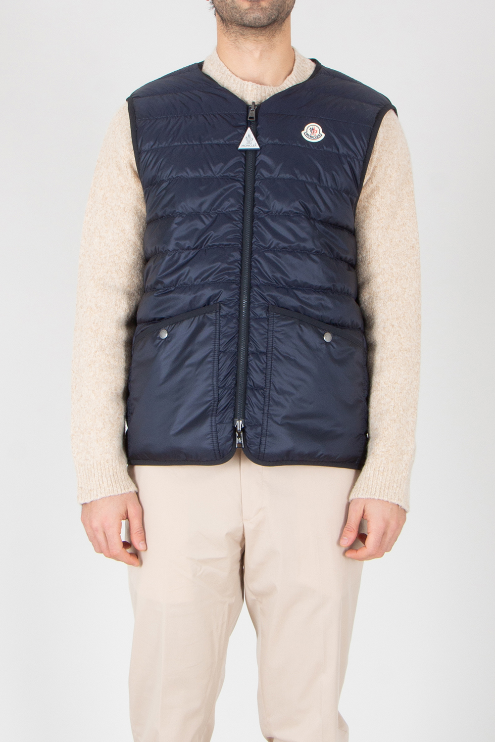 MONCLER Franqui Regular Fit Reversible Flower Print Cotton Poplin & Nylon Micro Ripstop Down Vest