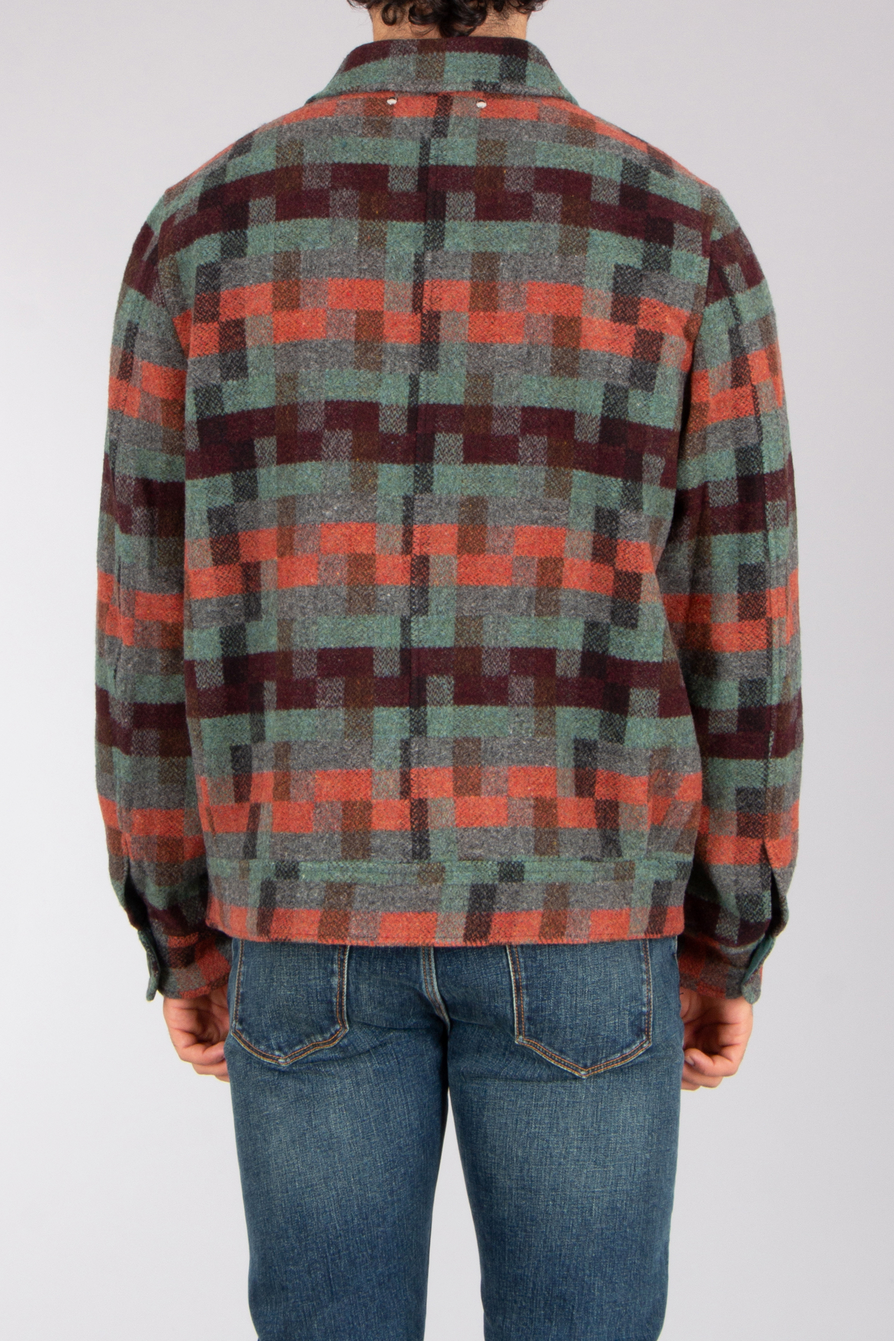 PAUL SMITH Regular Fit Jacquard Check Wool Zip Jacket Strickwaren, Pullover, Jeanshose, Mann, Person