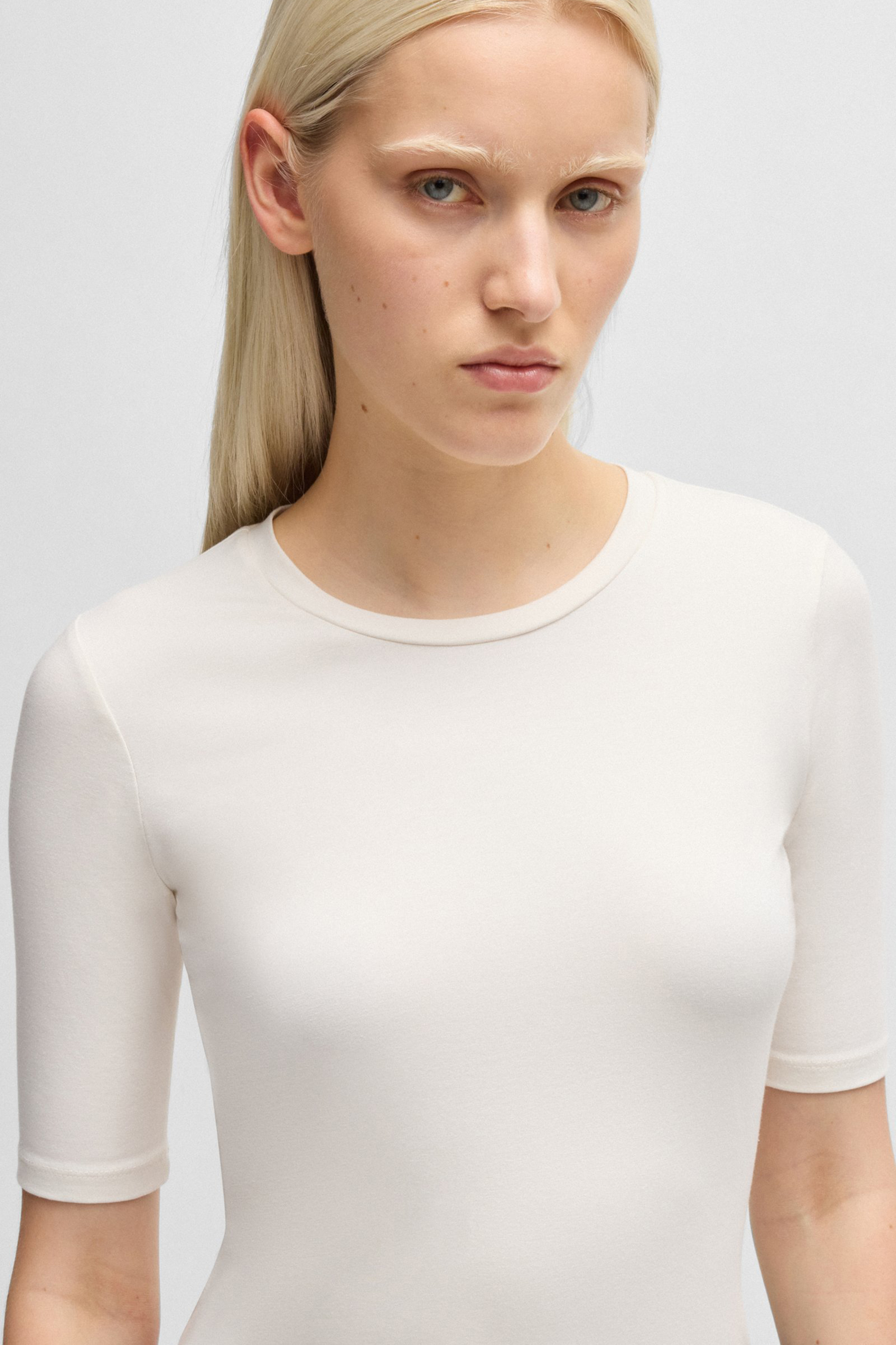 HUGO Slim Fit Cotton-Modal Stretch T-Shirt Darnelia HUGO Slim Fit Cotton-Modal Stretch T-Shirt Darnelia