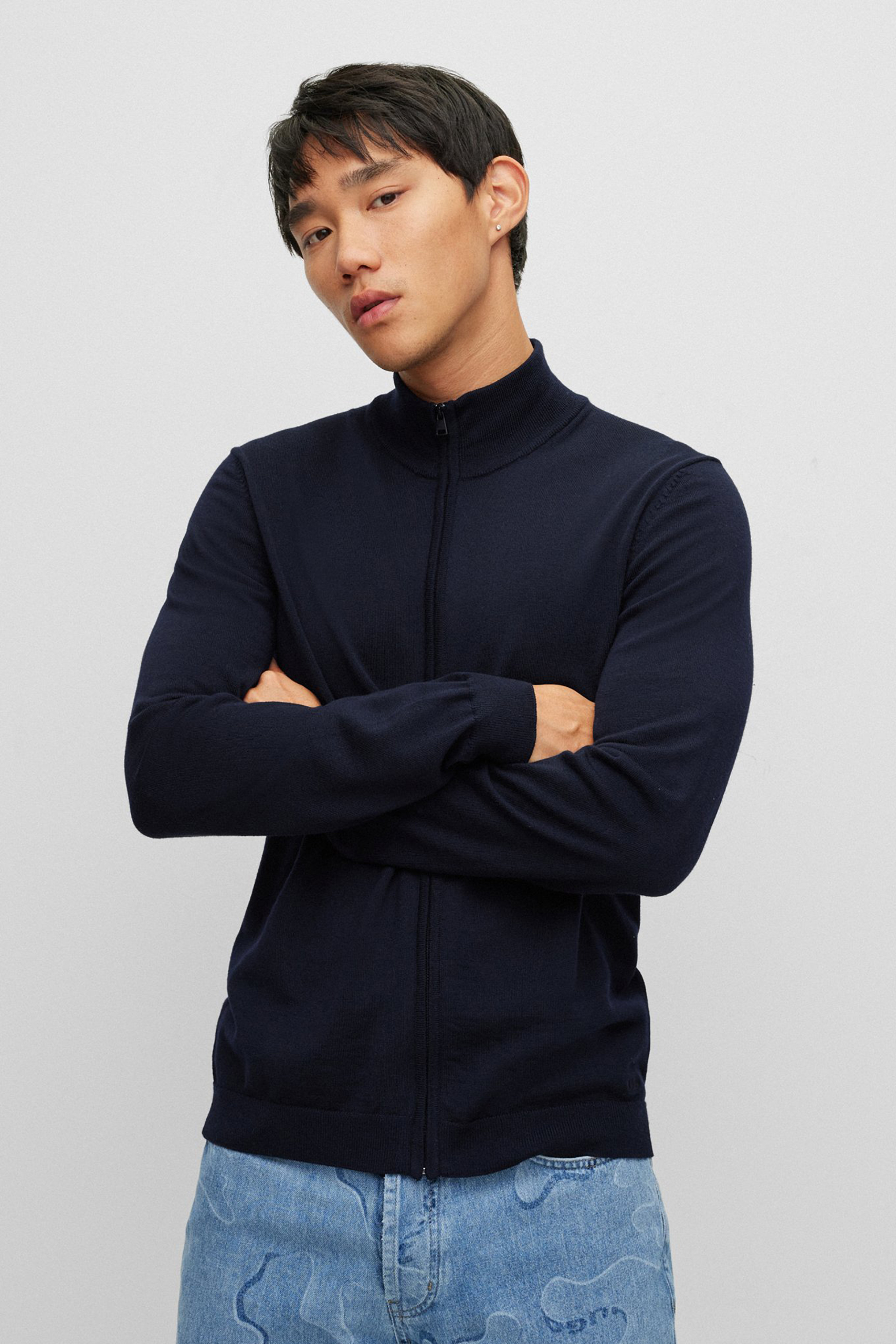 HUGO Virgin Wool Zip Cardigan San Jorge HUGO Virgin Wool Zip Cardigan San Jorge