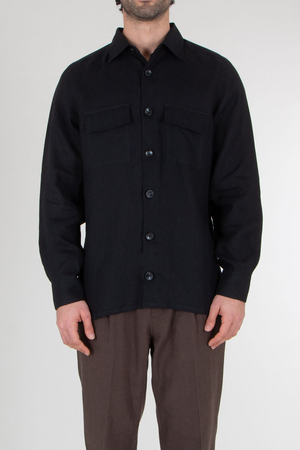 KITON Regular Fit Linen Overshirt