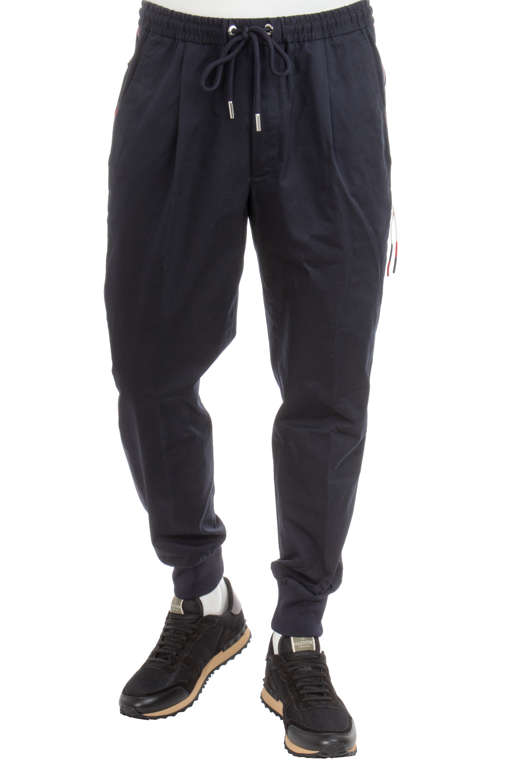 MONCLER Cotton Stretch Pants with Stripes MONCLER Cotton Stretch Pants with Stripes