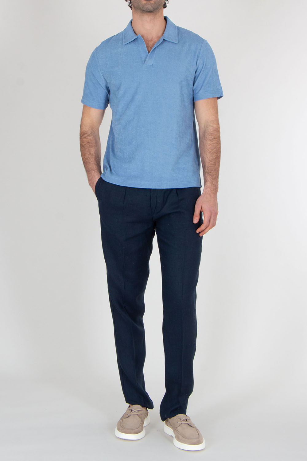 MC 2 SAINT BARTH Regular Fit Lyocell-Cotton Terry Polo Shirt Jeremy