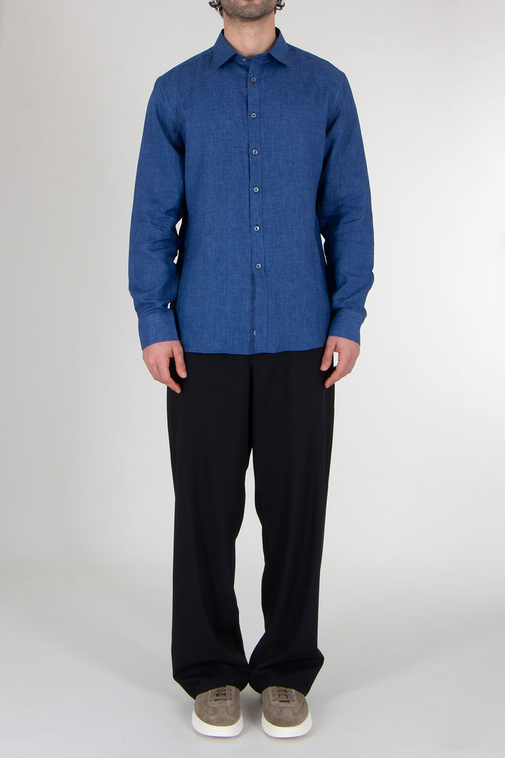 CANALI Regular Fit Linen Shirt