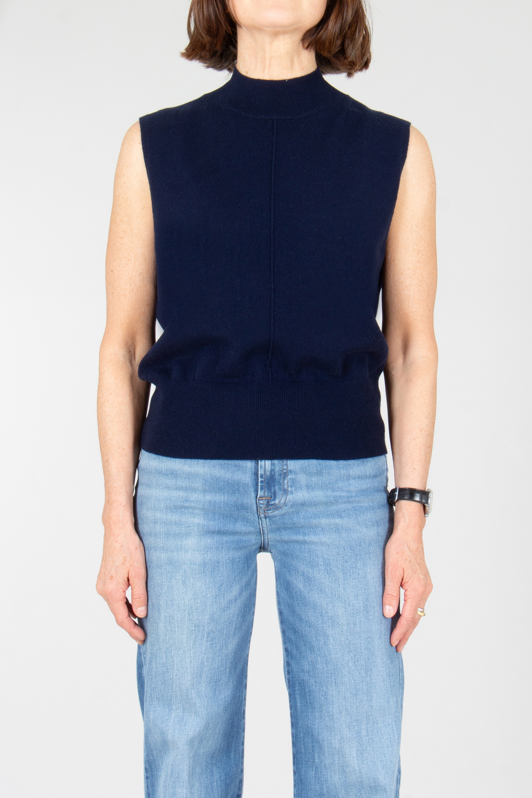 Weste, Bluse, Jeans, Hosen, Person