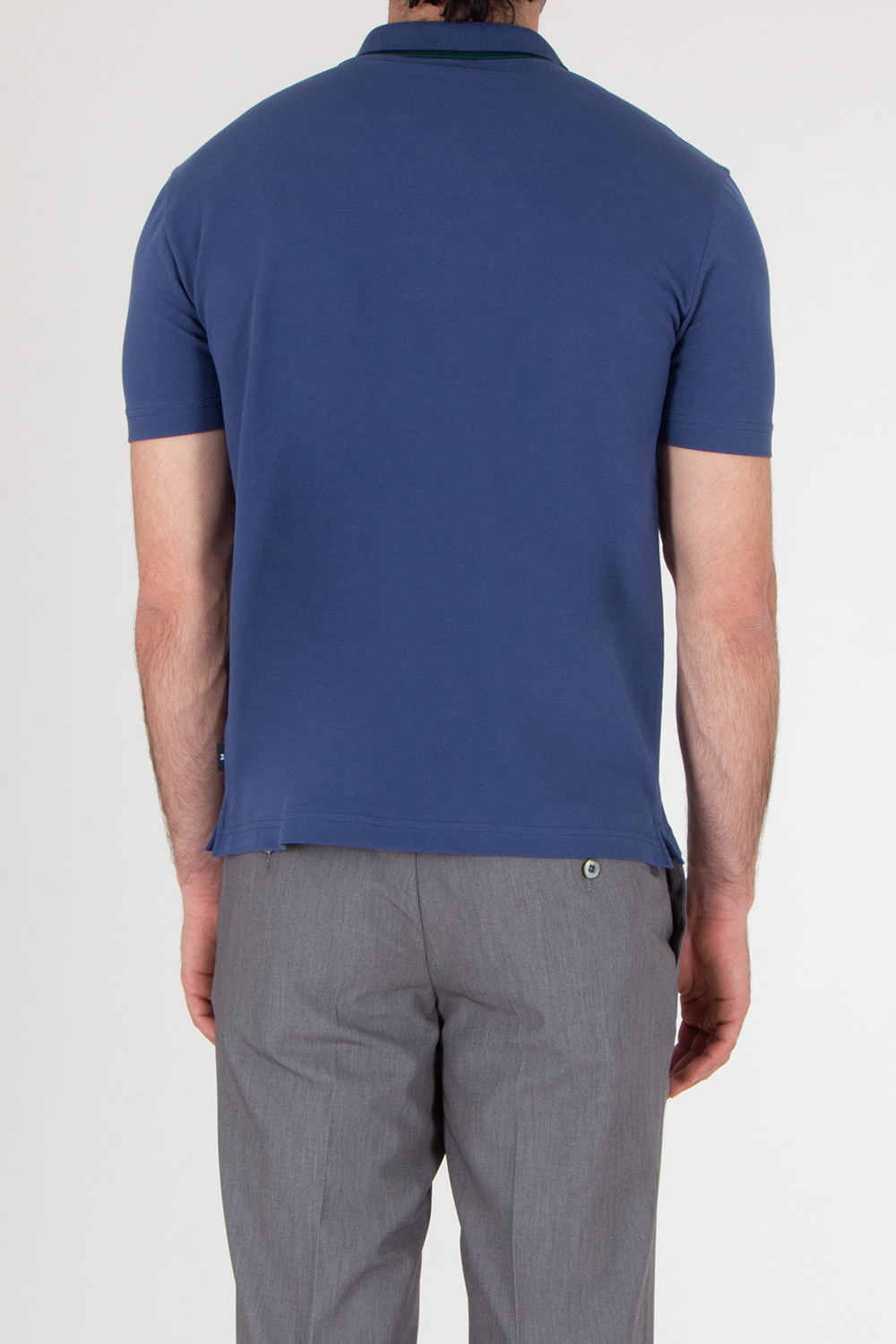 PAUL SMITH Mid Blue Button-Through Polo Shirt