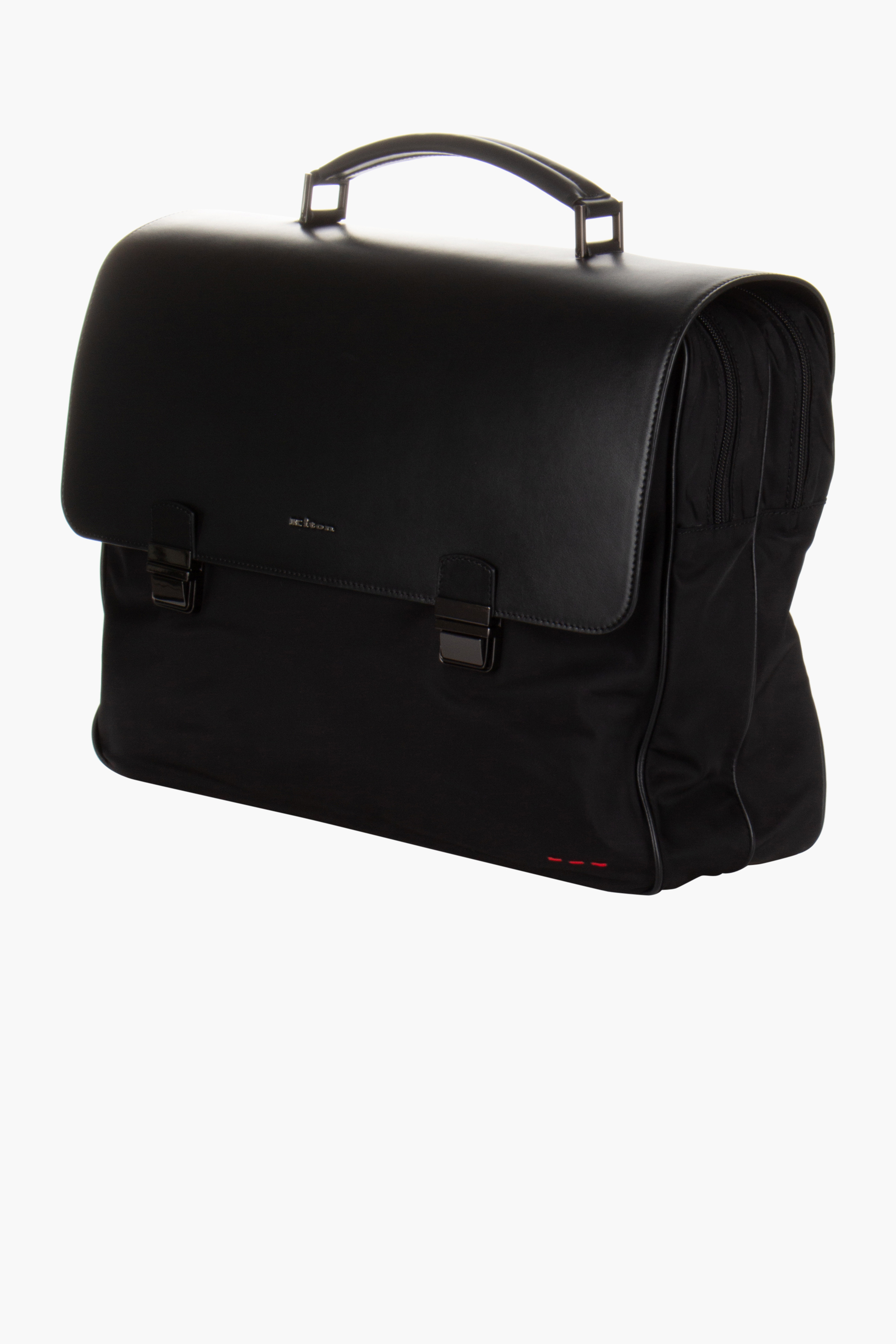 KITON Nylon Blend & Leather Business Bag Tasche, Aktentasche, Zubehör, Handtasche