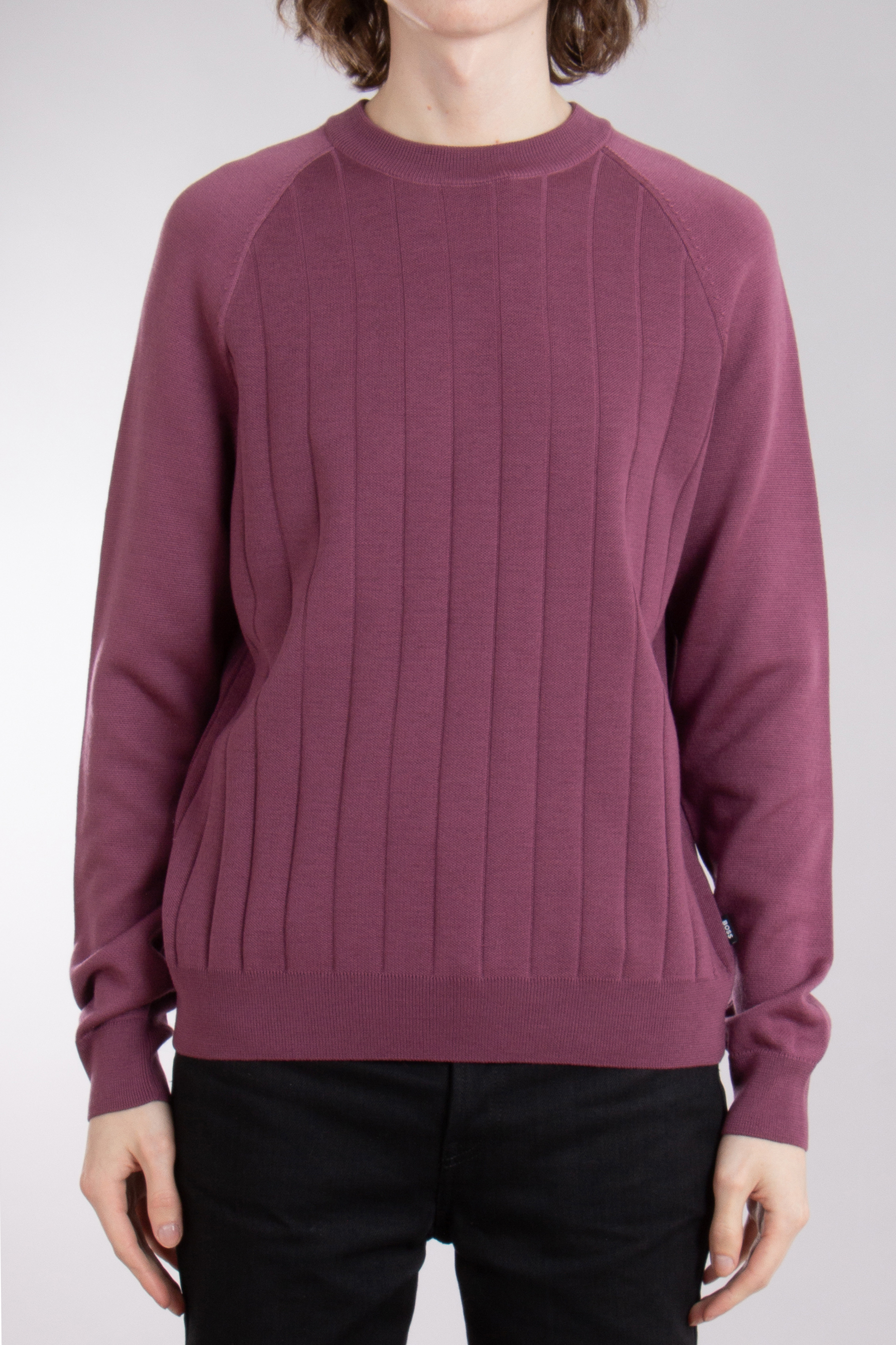BOSS Striped Virgin Wool-Lyocell Blend Sweater H-Belugo BOSS Striped Virgin Wool-Lyocell Blend Sweater H-Belugo