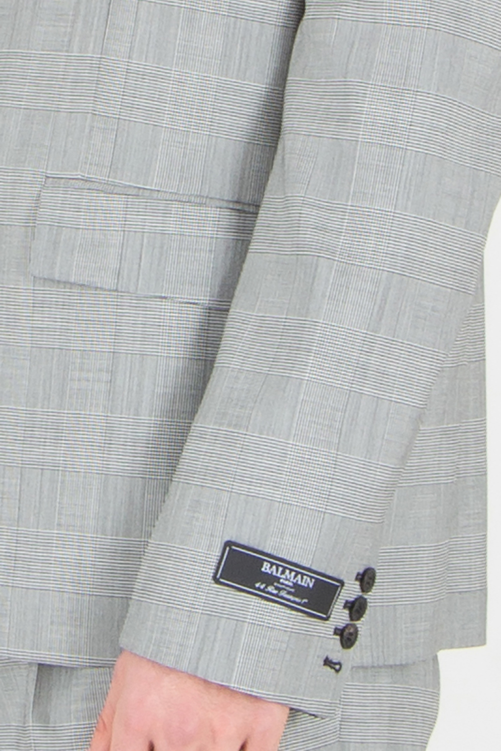 BALMAIN Straight Fit Prince Of Wales Check Virgin Wool Jacket