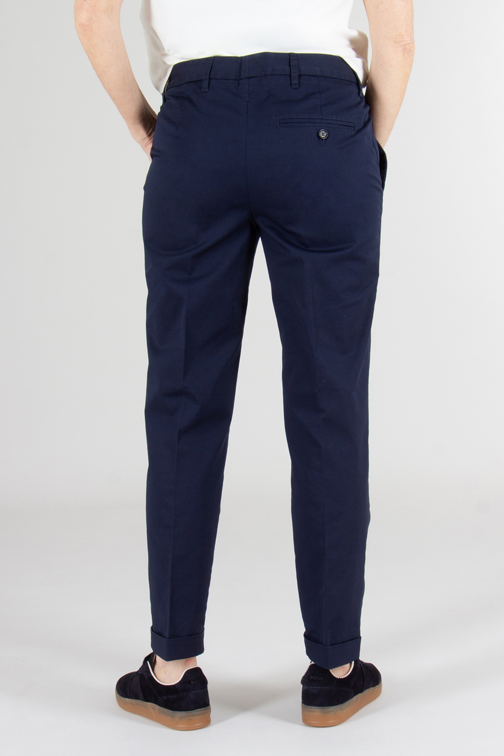 ASPESI Slim Fit Stretch Cotton Twill Trousers 