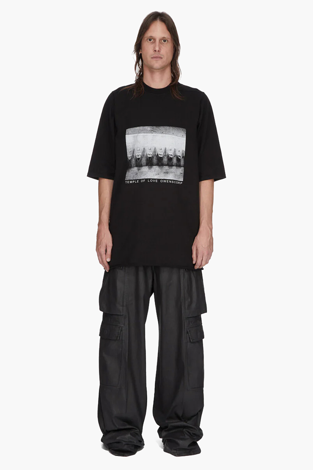 RICK OWENS DRKSHDW Oversized Fit Graphic Print Organic Cotton Jersey Jumbo Short Sleeve T-Shirt
