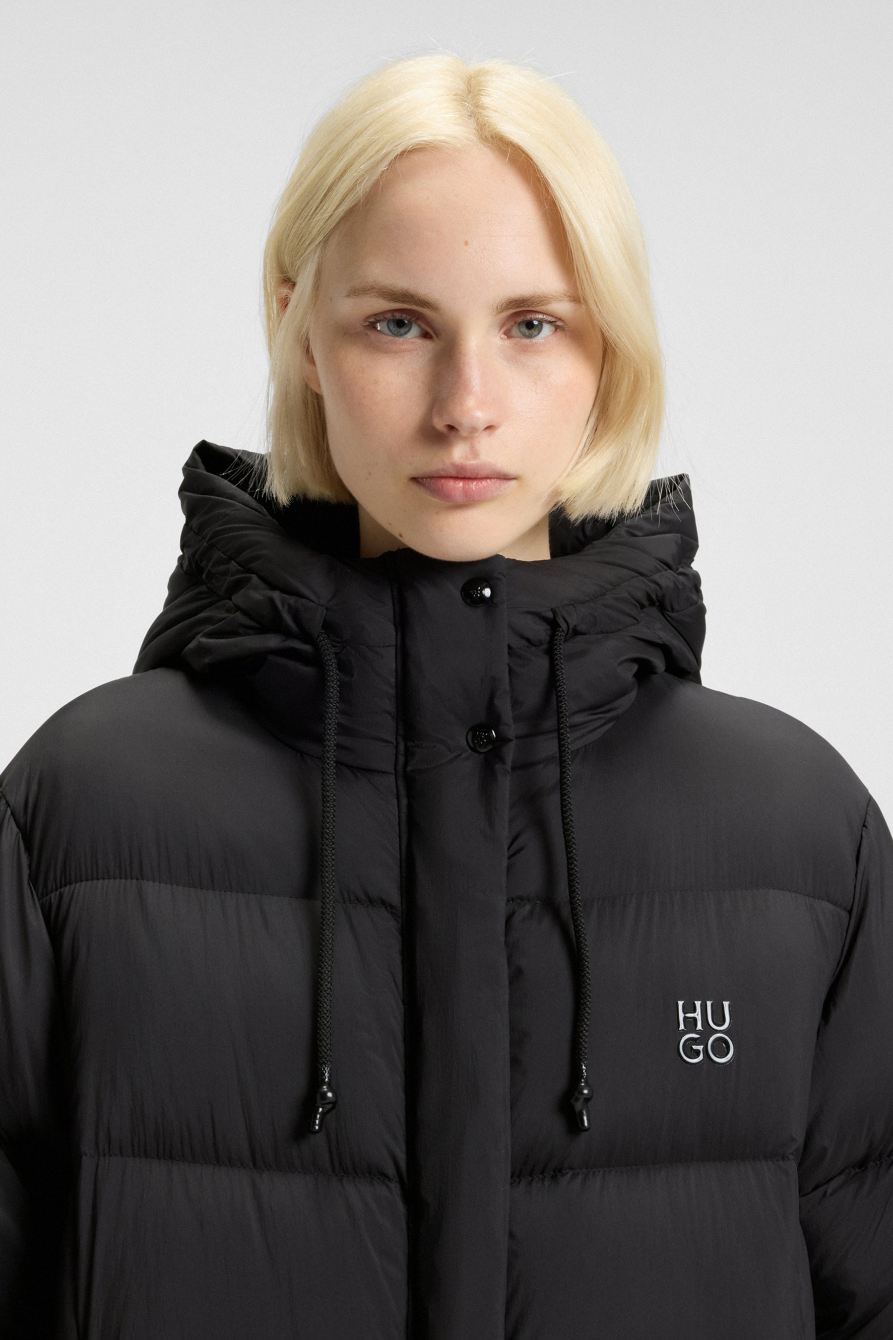 HUGO Relaxed Fit Nylon Down Coat Fini Mantel, Jacke, Erwachsener, Person, Frau