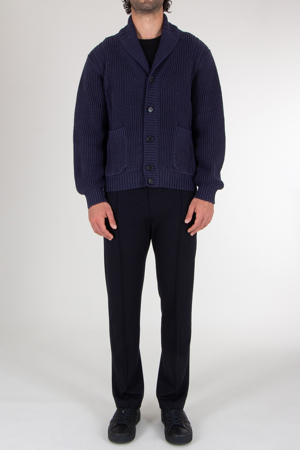 ZEGNA Knitted Silk Cotton Fisherman's Rib Cardigan