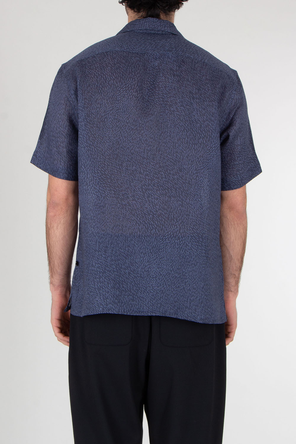 BRIONI Patterned Cuban Fit Linen Short Sleeve Shirt