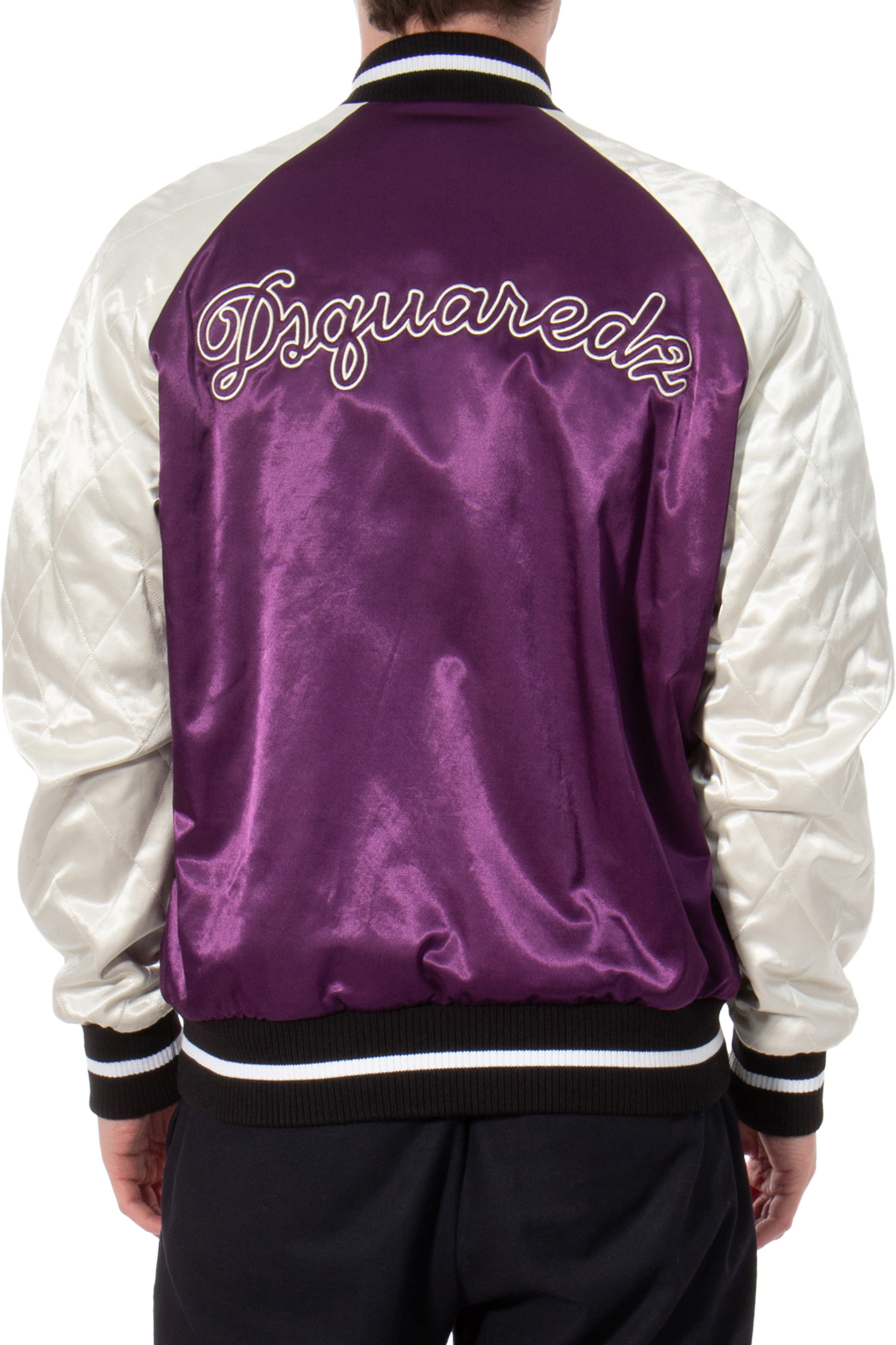 DSQUARED2 Embroidered Satin Bomber Jacket DSQUARED2 Embroidered Satin Bomber Jacket