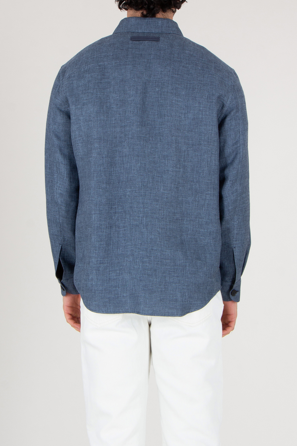 ZEGNA Regular Fit Cashmere Linen and Silk Overshirt