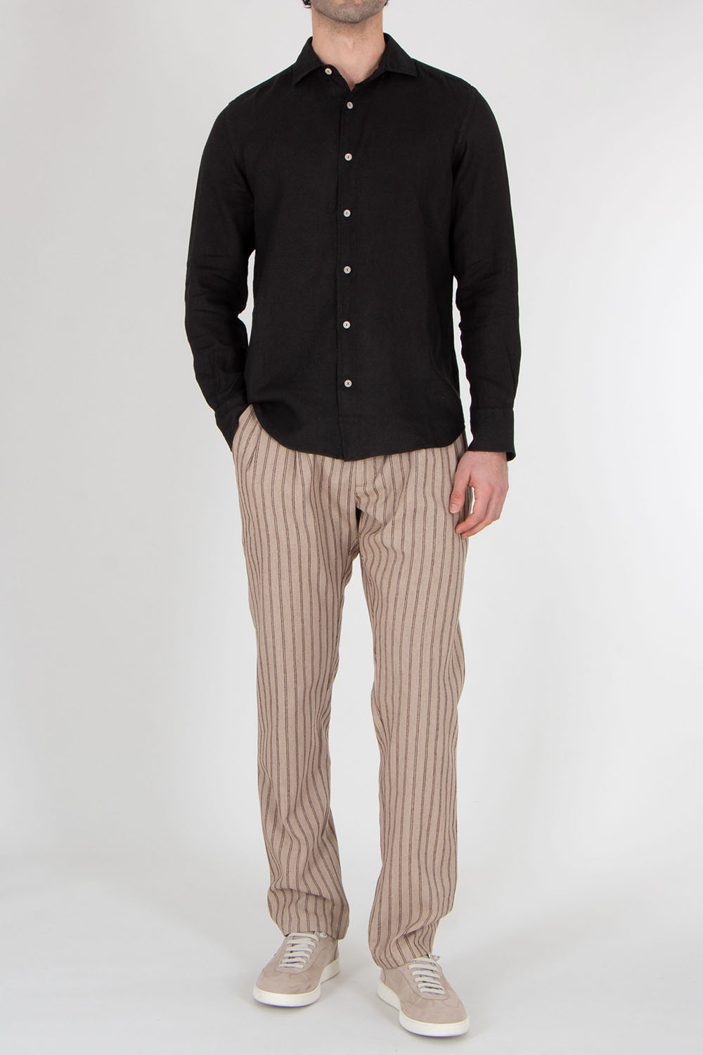 MC 2 SAINT BARTH Regular Fit Linen Shirt Pamplona