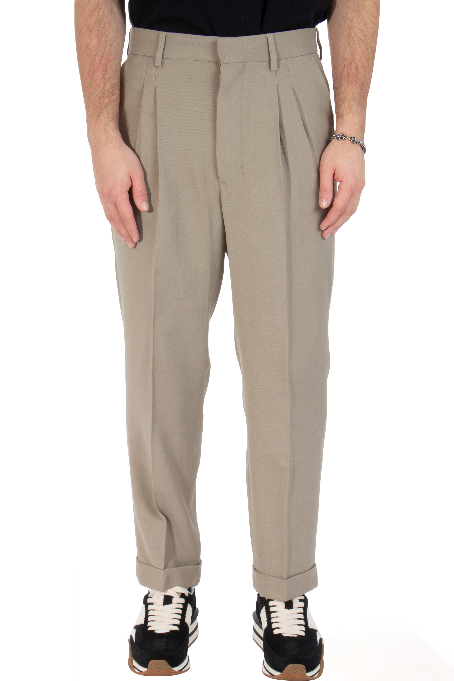 AMI PARIS Carrot Fit Virgin Wool Blend Pants