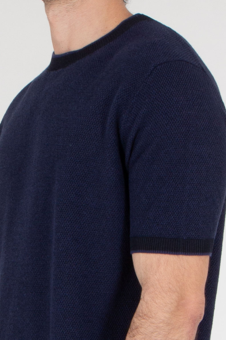 CANALI Linen-Silk-Mixt Knit T-Shirt