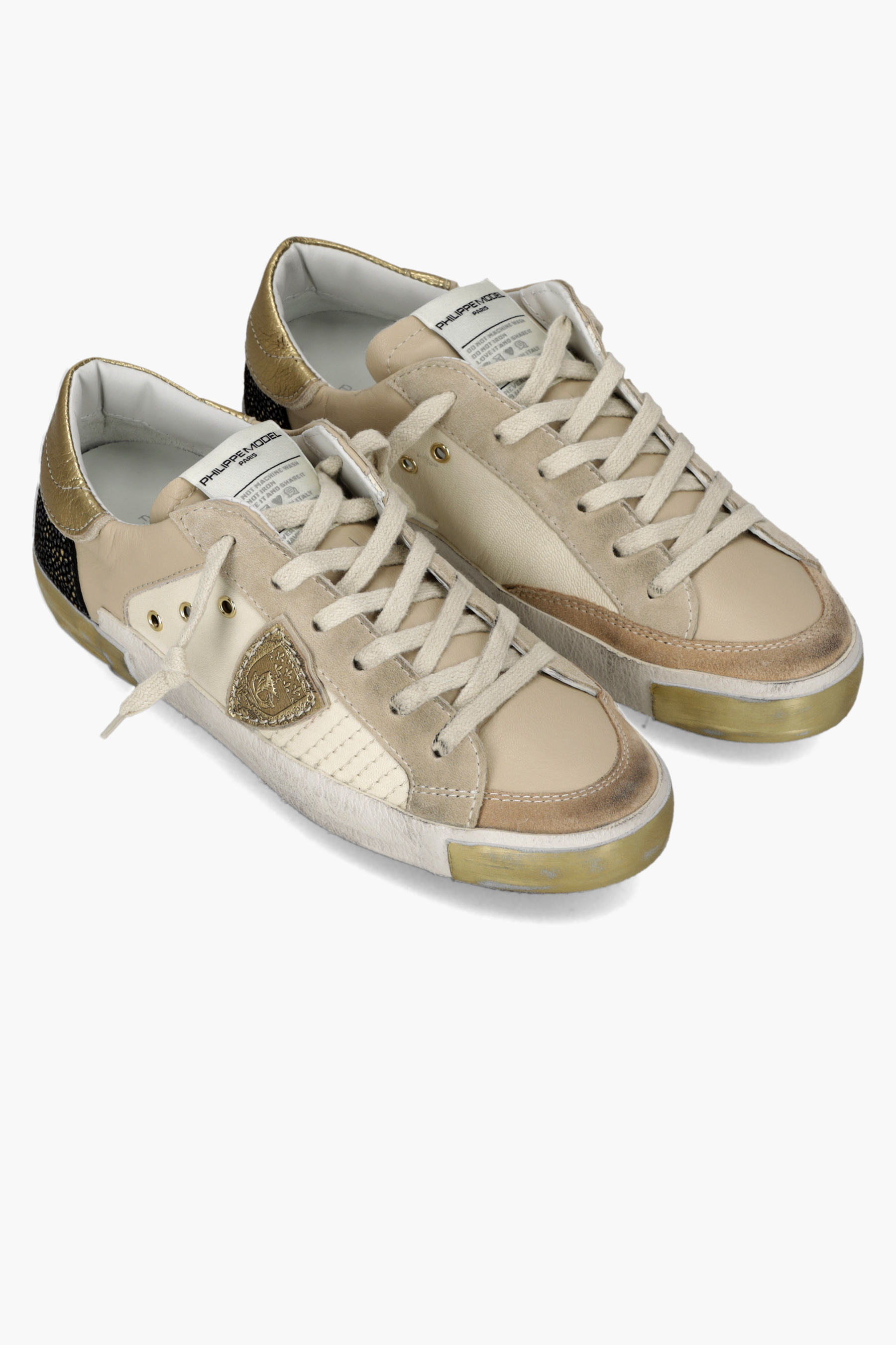 PHILIPPE MODEL Leather & Suede Sneakers Prsx Low Bekleidung, Schuhwerk, Schuh, Sneaker