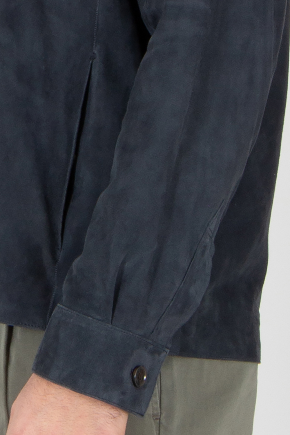 ARMA Regular Fit Lamb Suede Shirt Dino