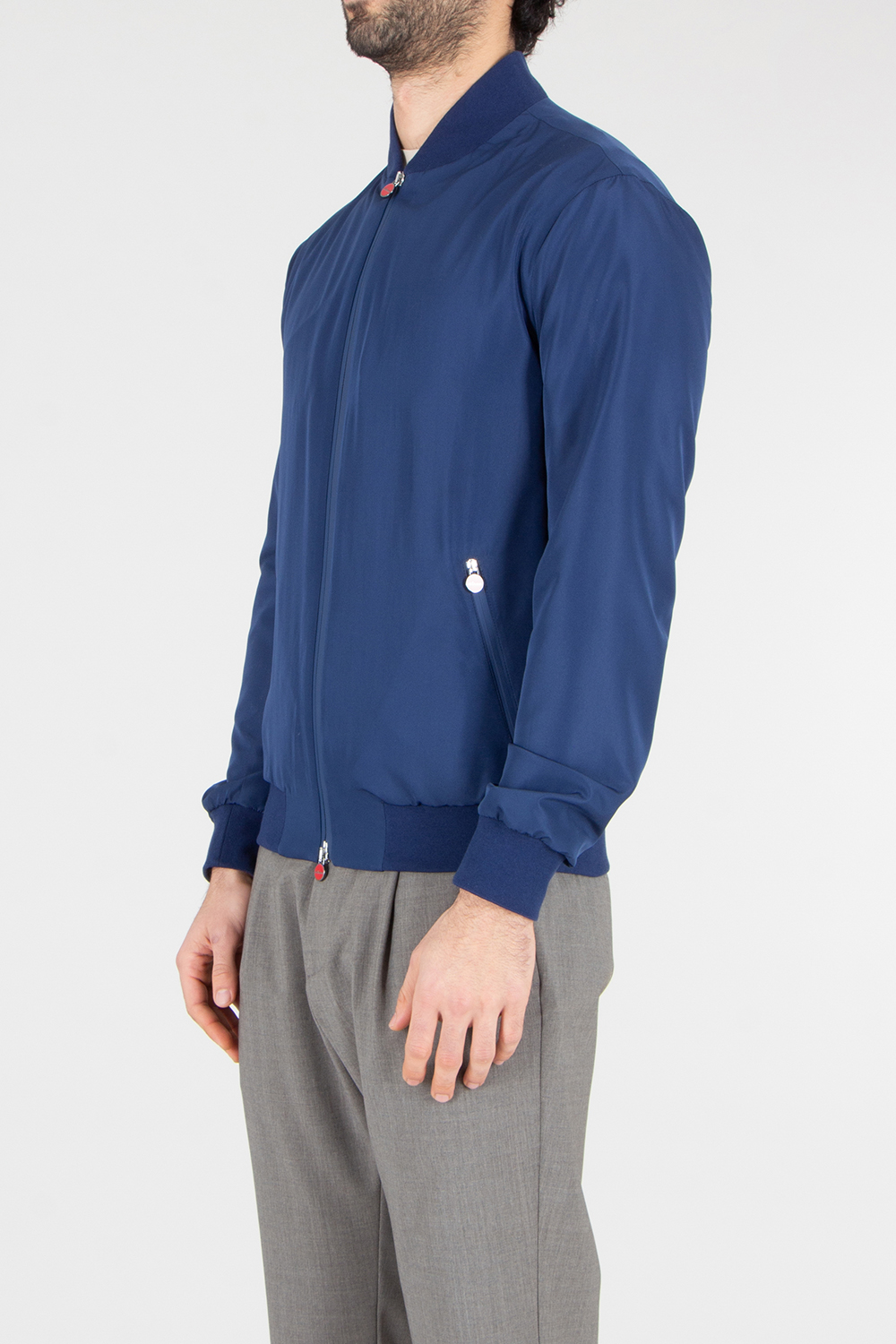 KITON Regular Fit Technical Fabric Bomber Jacket
