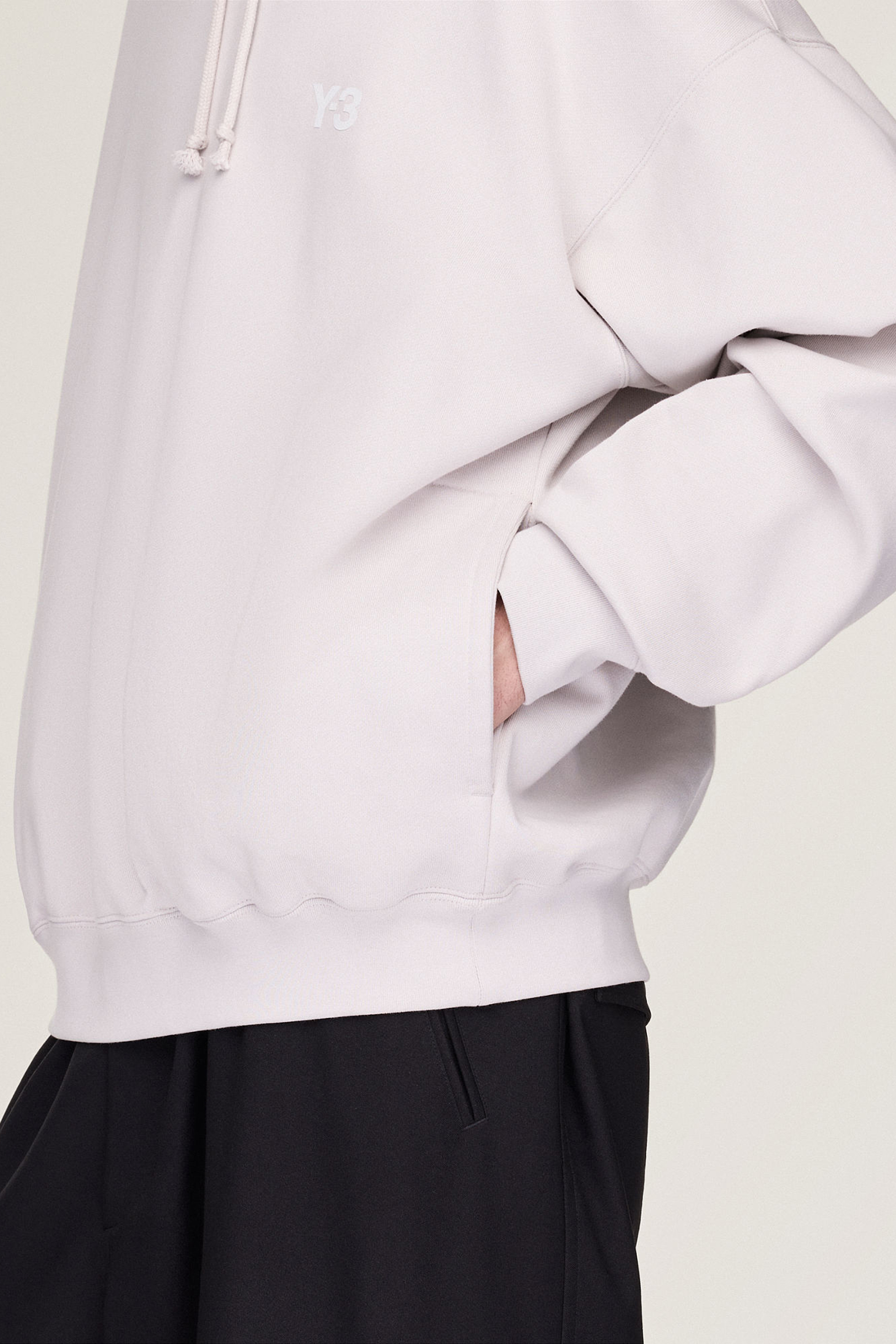 Y-3 Oversized Fit Brushed Cotton Blend French Terry Hoodie Strickwaren, Pullover, Sweatshirt, Kapuzenpulli, Langarm