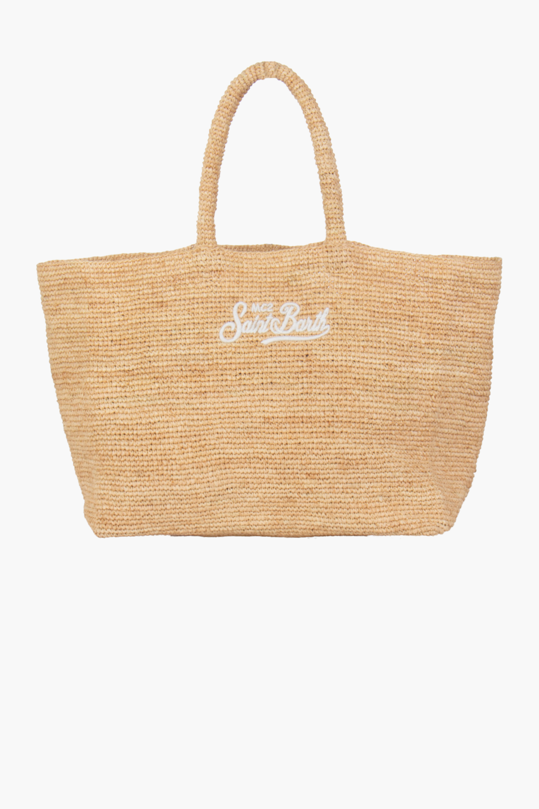 MC 2 SAINT BARTH Embroidered Essential Raffia Beach Bag
