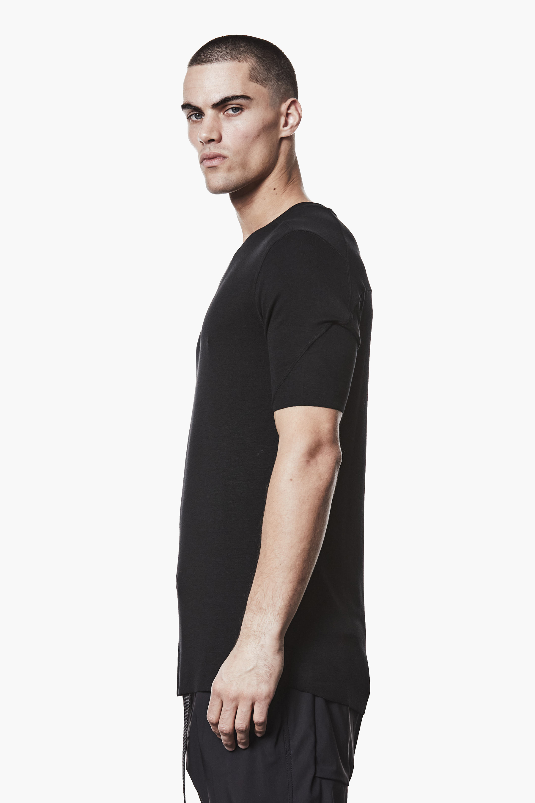 THOM KROM Slim Fit Viscose Stretch T-Shirt T-shirt, Langarm, Ärmel, Mann, Person