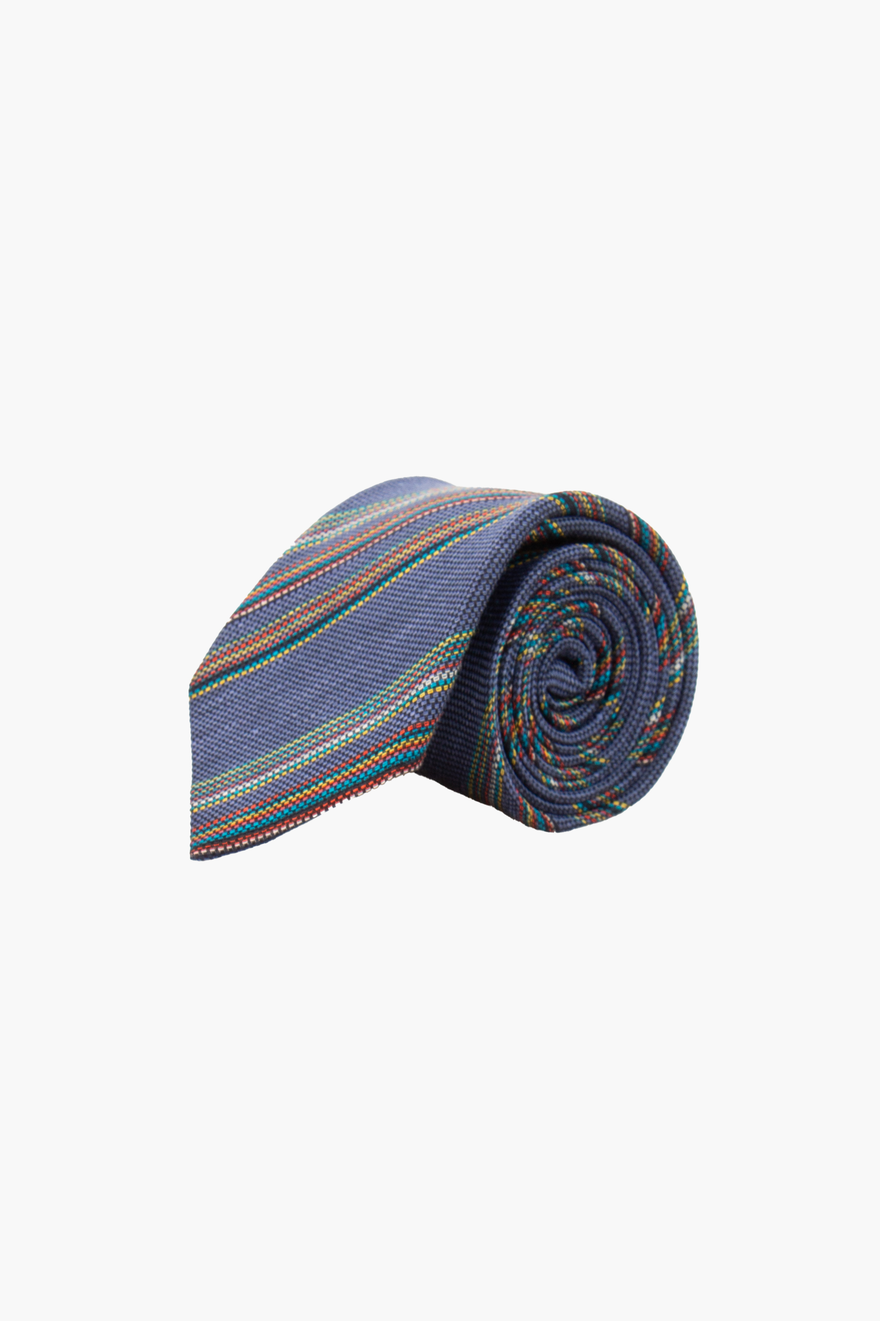 PAUL SMITH 'Signature Stripe' Block Silk-Linen Blend Tie