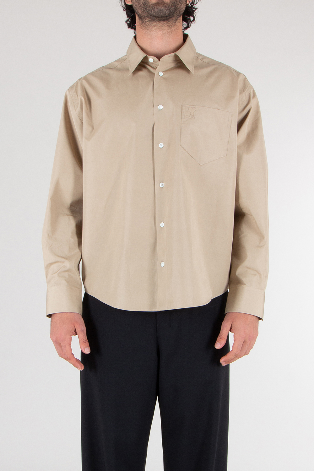 AMI PARIS Boxy Fit Cotton Shirt 
