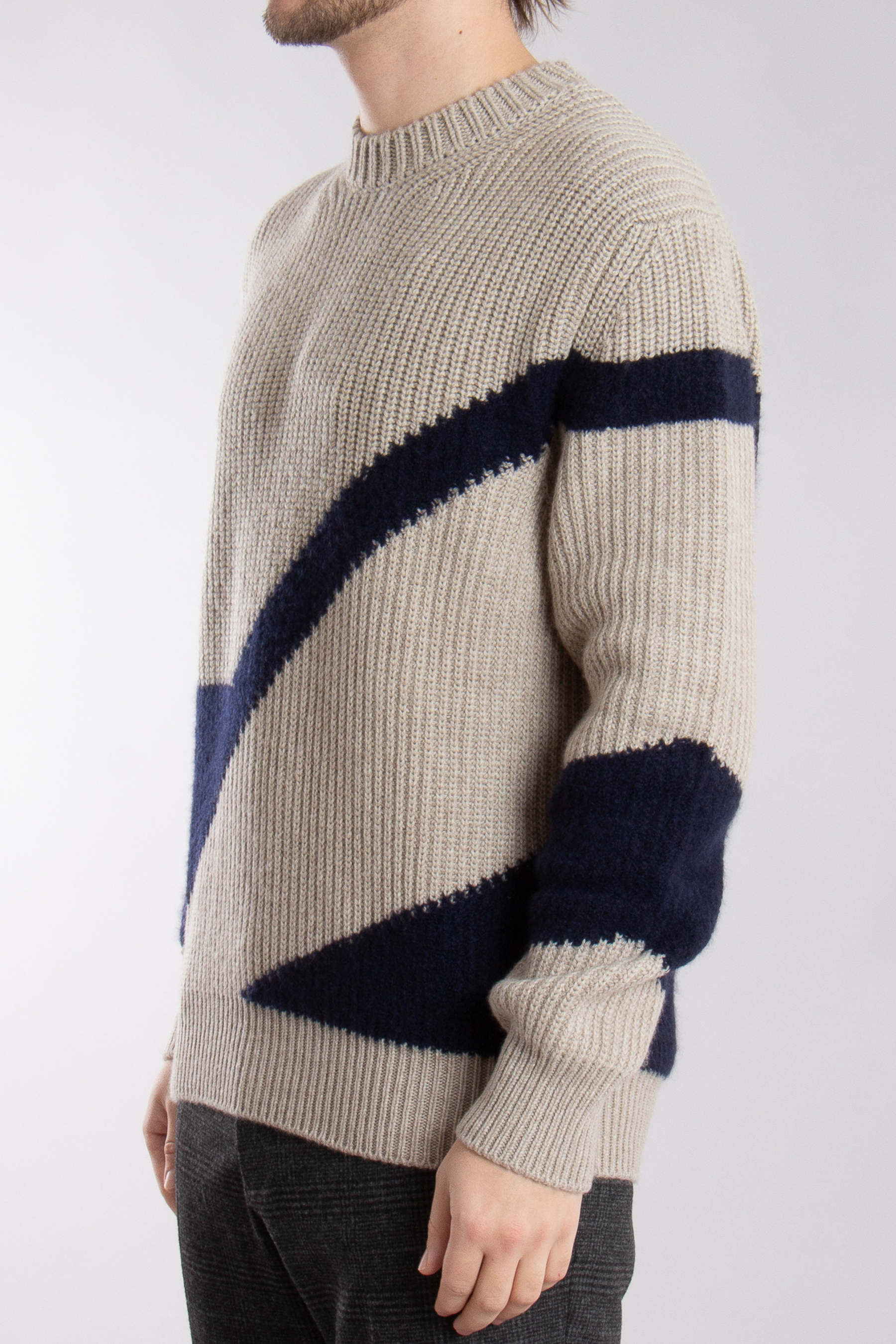 ZEGNA Intarsia Pattern Cashmere-Silk Blend Sweater ZEGNA Intarsia Pattern Cashmere-Silk Blend Sweater