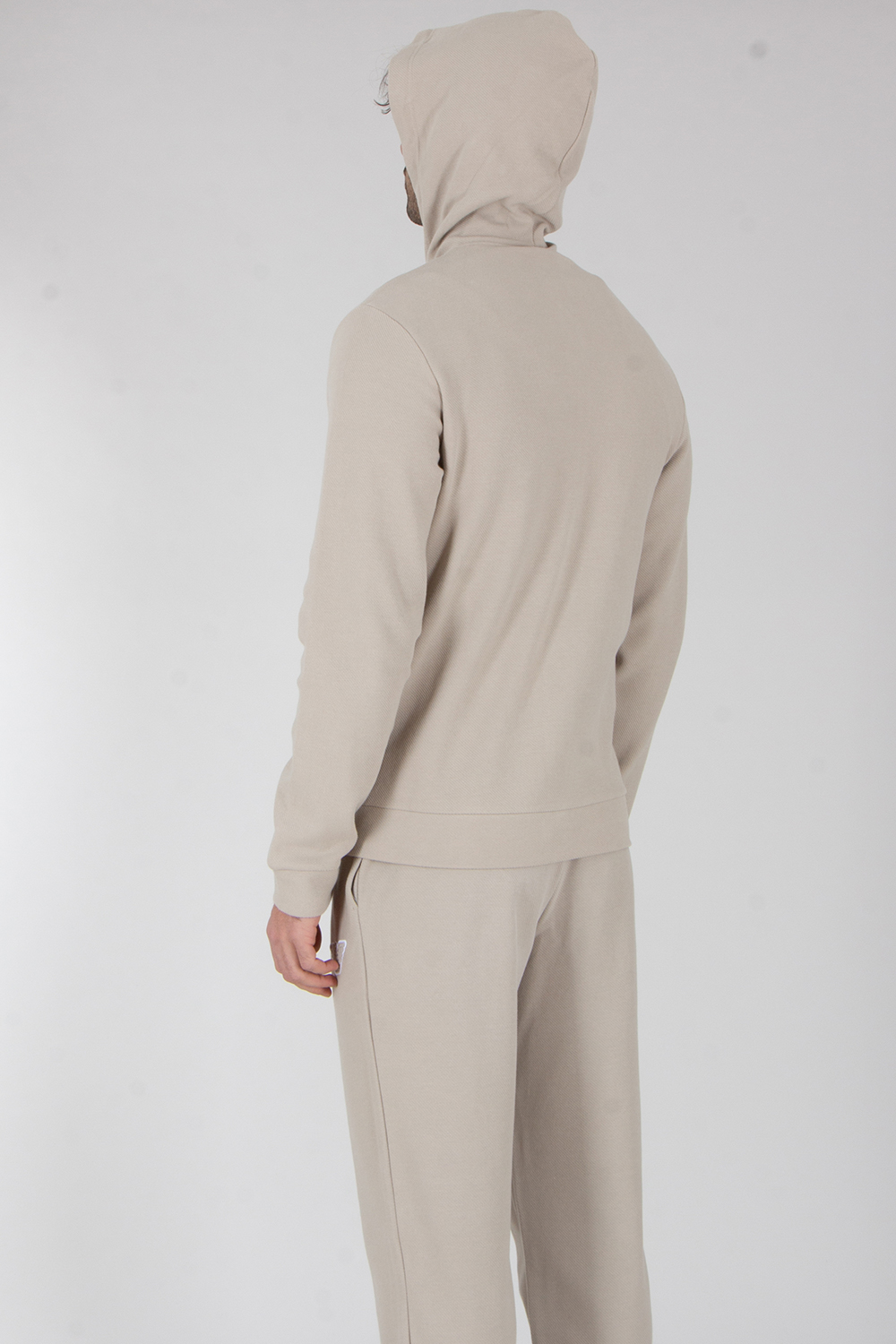 EMPORIO ARMANI Regular Fit Cotton Blend Stretch Jersey Loungewear Zip-Up Hoodie