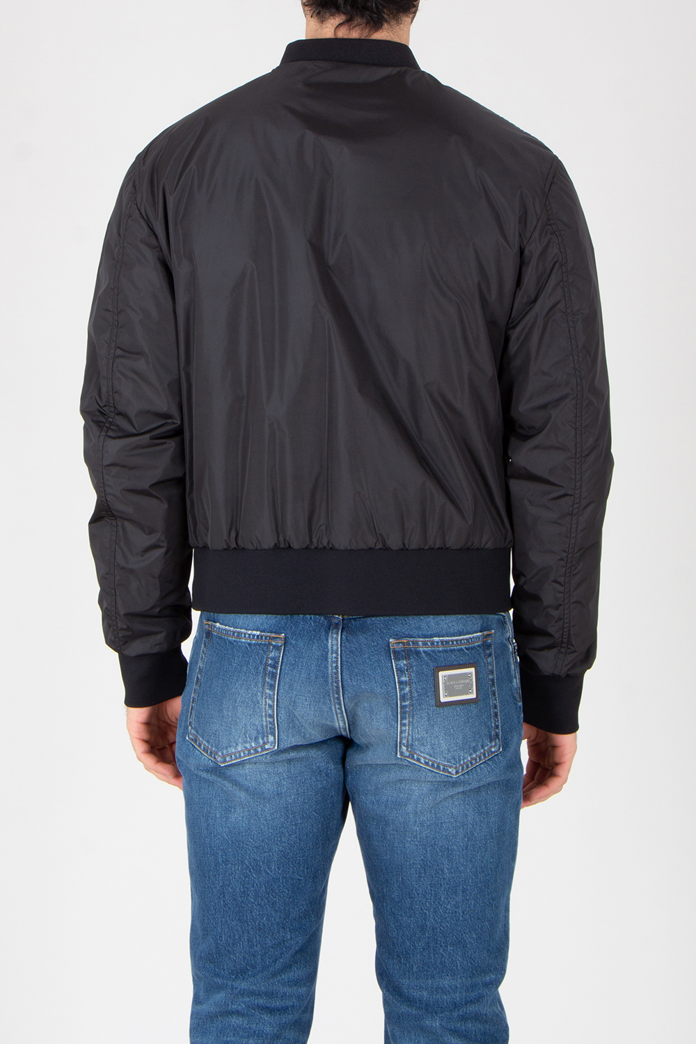 DOLCE & GABBANA Regular Fit Patch Nylon Bomber Jacket
