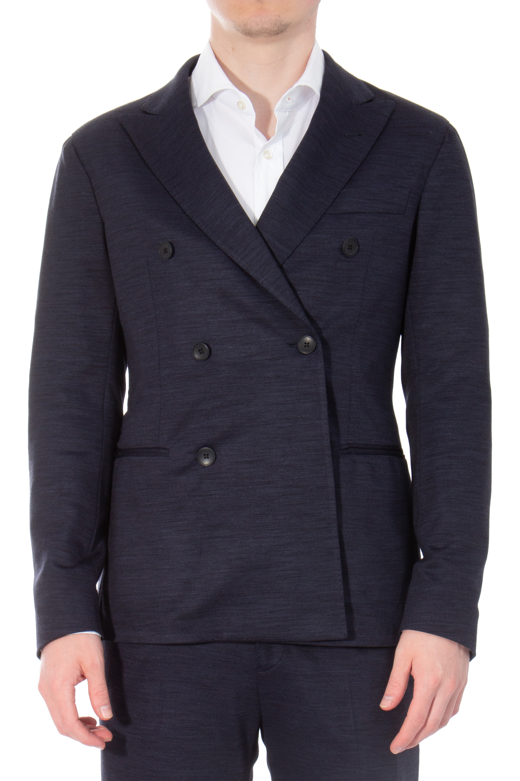 EMPORIO ARMANI Double-Breasted Lyocell & Virgin Wool Suit EMPORIO ARMANI Double-Breasted Lyocell & Virgin Wool Suit