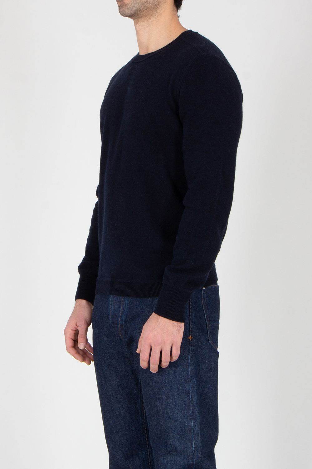 ALLUDE Regular Fit Cotton-Cashmere Blend Crew Neck Sweater