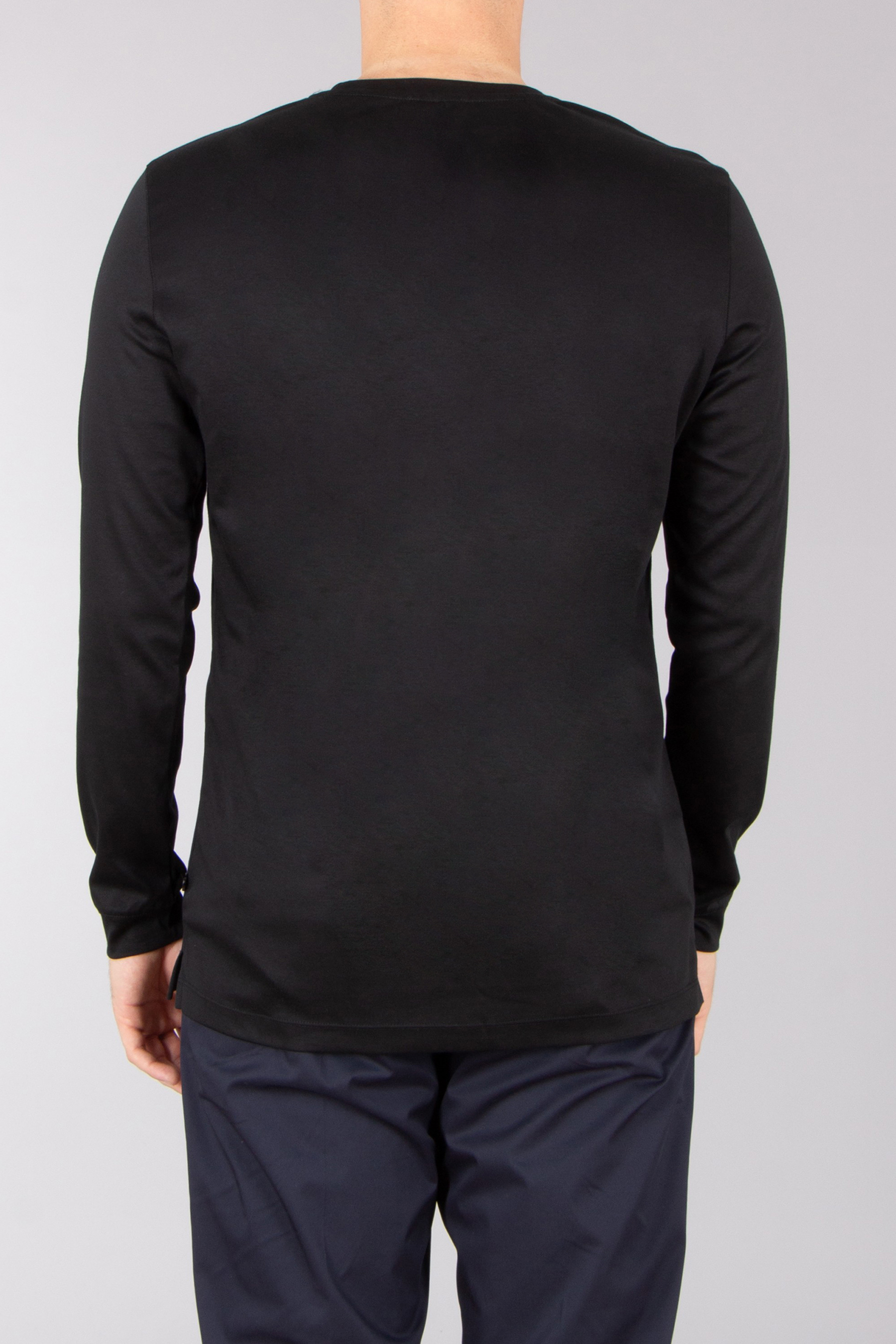 VAN LAACK Slim Fit Swiss Cotton Jersey Crew Neck Long-Sleeve T-Shirt Paro-L Bekleidung, Langarm, Ärmel, Mantel