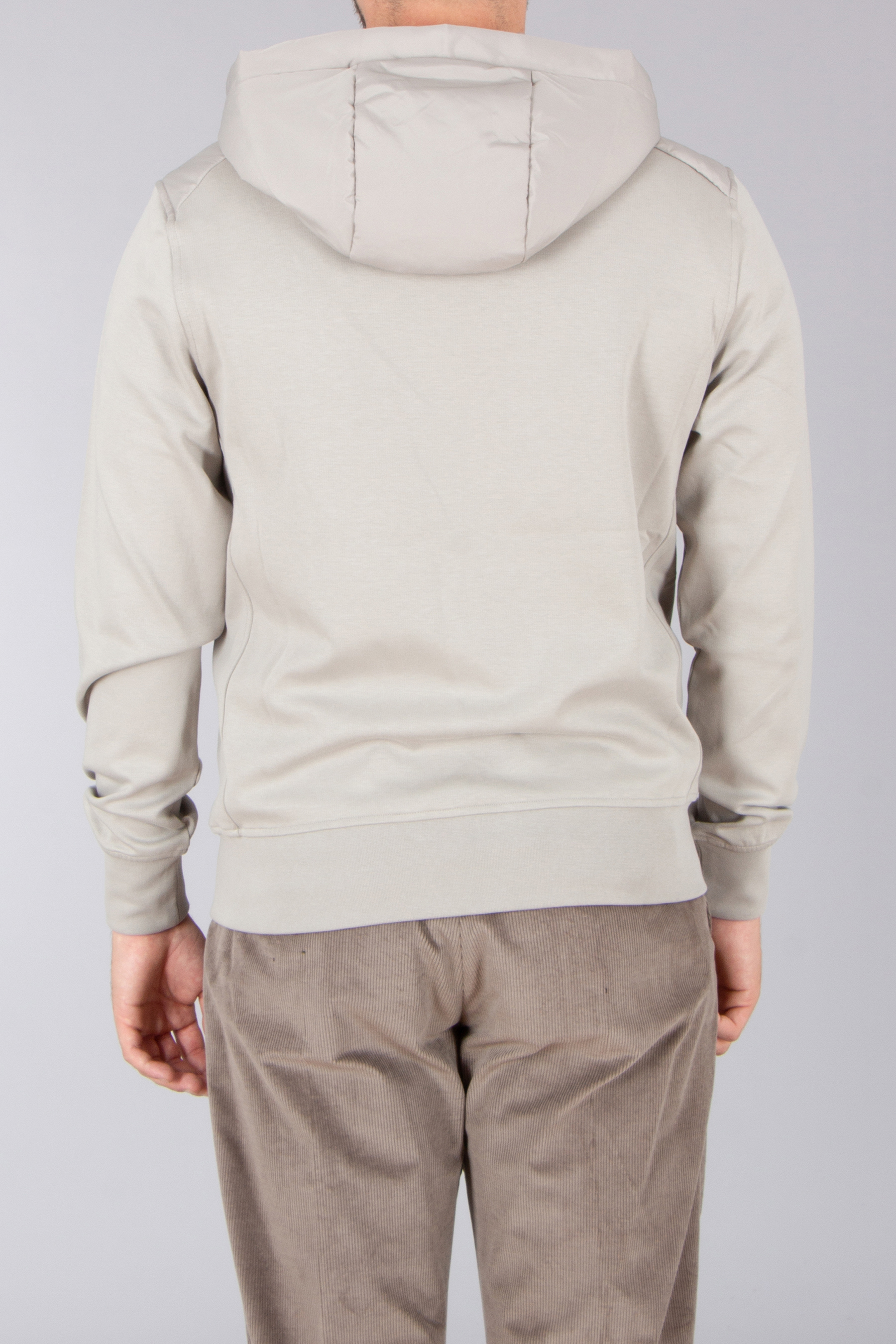BELSTAFF Regular Fit Interlock Cotton Jersey & Technical Fabric Zip-Up Hoodie Alloy BELSTAFF Regular Fit Interlock Cotton Jersey & Technical Fabric Zip-Up Hoodie Alloy