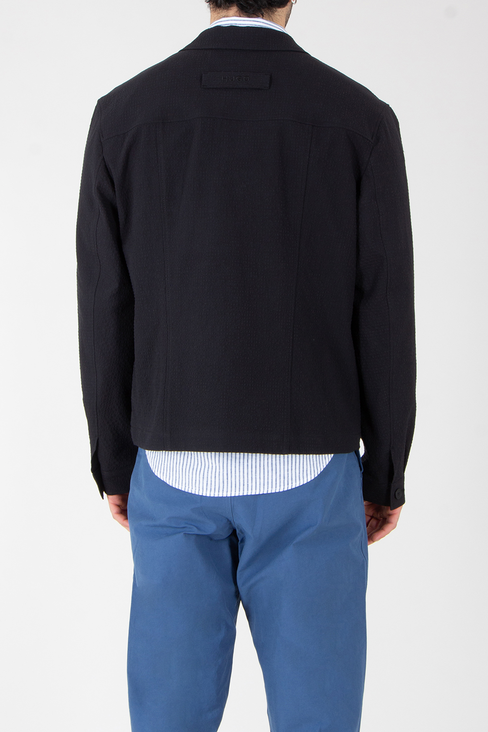 HUGO Modern Fit Performance Super Flex Cotton Seersucker Overshirt John