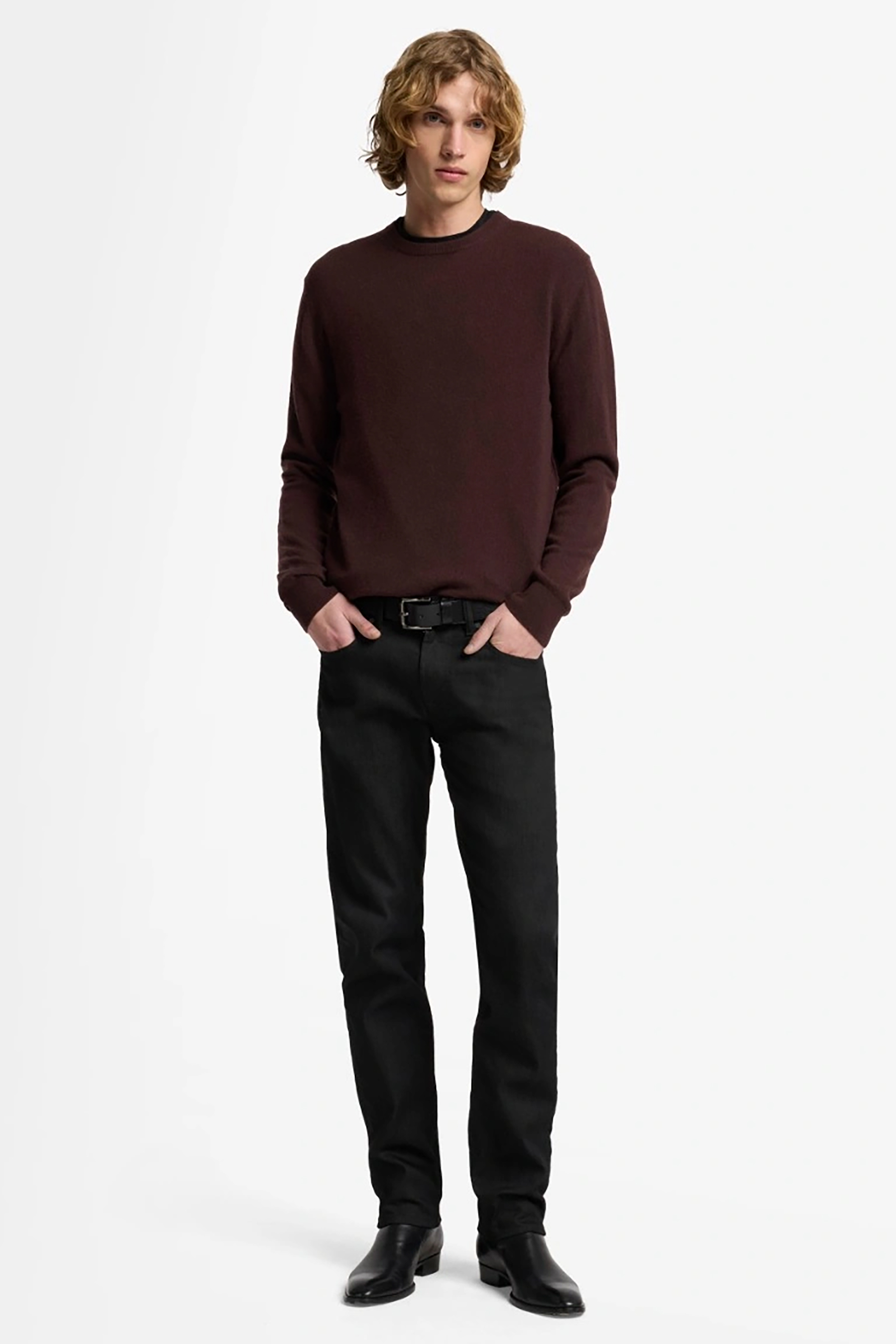 7 FOR ALL MANKIND Slim Fit Airweft Cotton Blend Stretch Denim Jeans Slimmy Langarm, Hosen, Person, Stehend, Mann