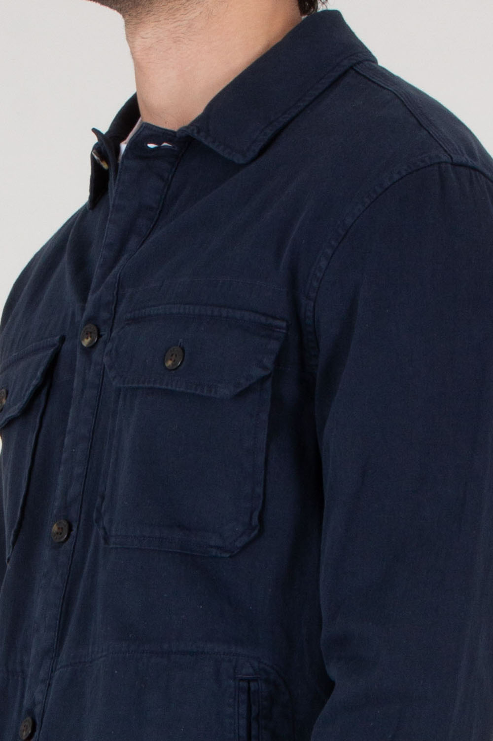  WOOLRICH Regular Fit Cotton-Linen Safari Overshirt