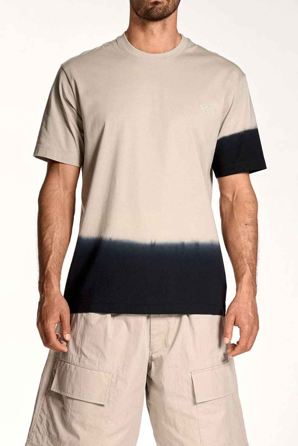 Y-3 Regular Fit Dip Effect Cotton Jersey T-Shirt