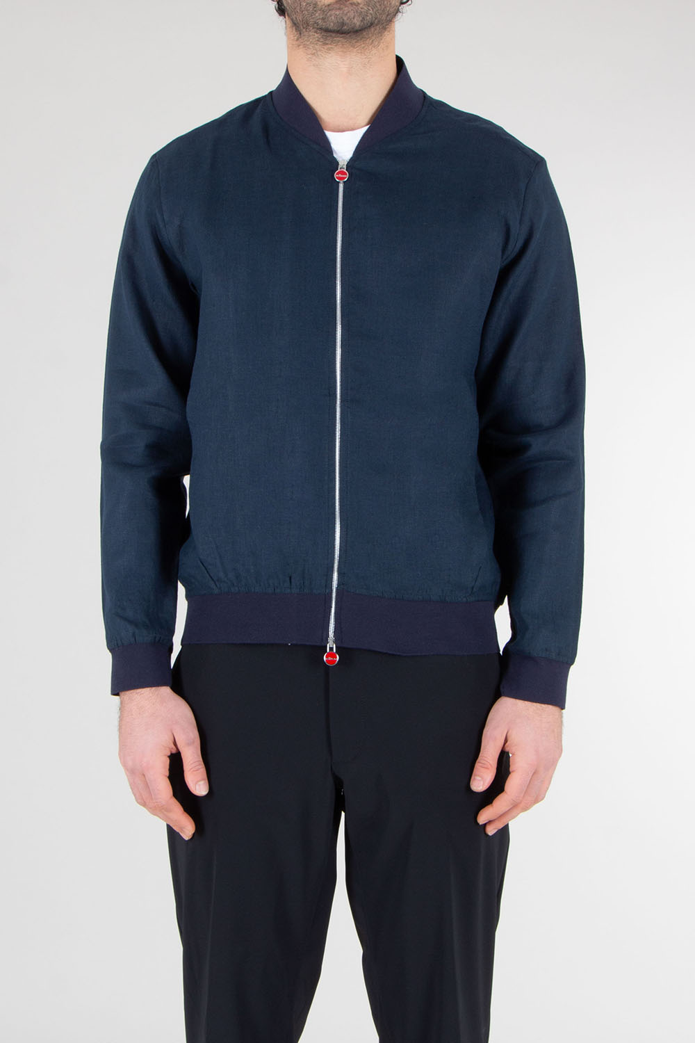 KITON Regular Fit Linen Bomber Jacket