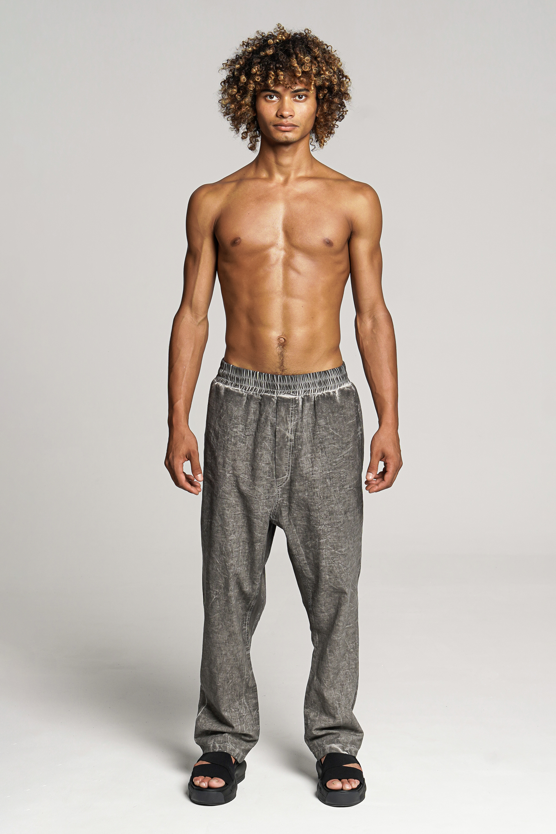 RE:VOLVER ATELIER Drop Crotch Cotton-Linen Blend Pants