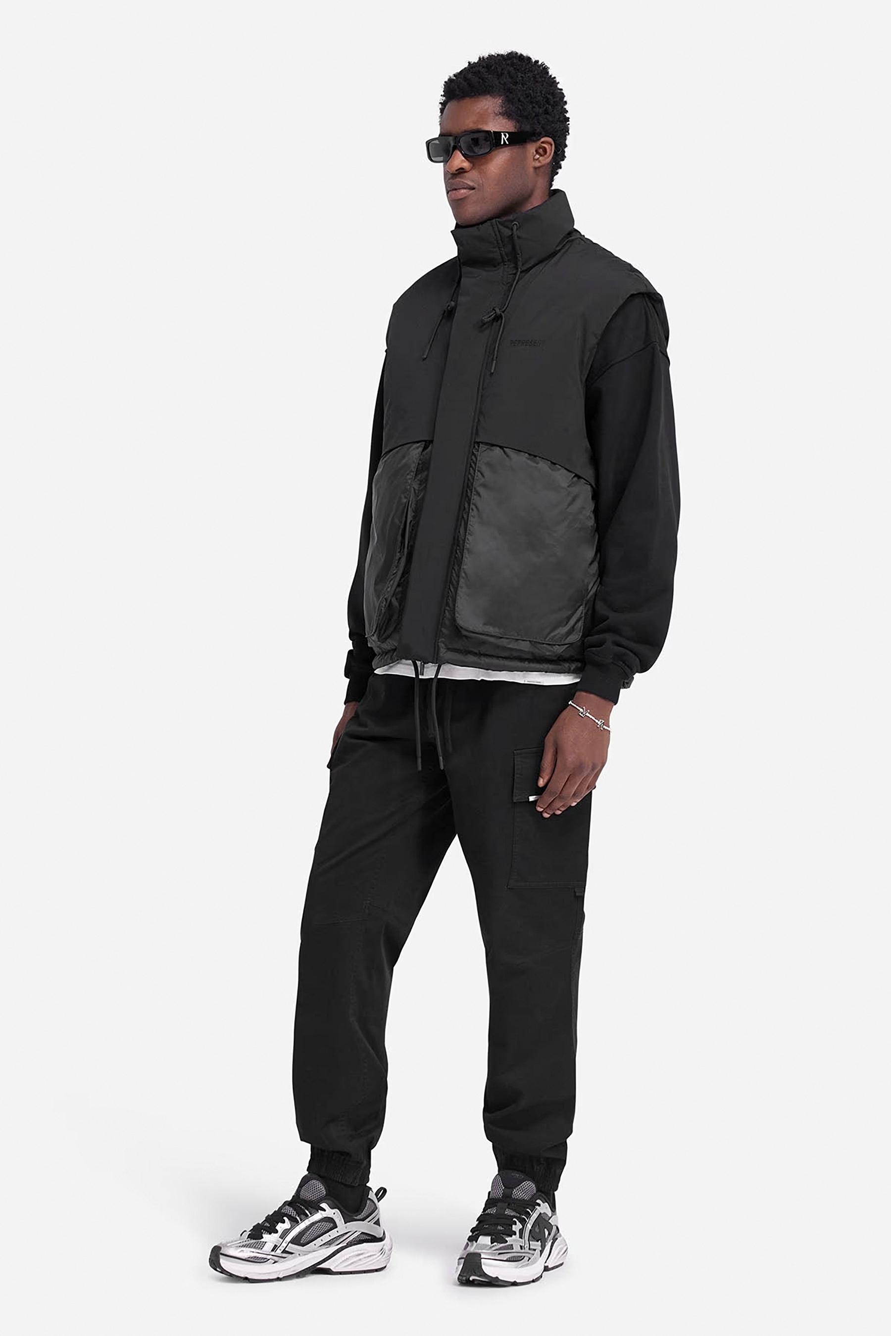 REPRESENT Nylon Stretch Layered Puffer Vest REPRESENT Nylon Stretch Layered Puffer Vest
