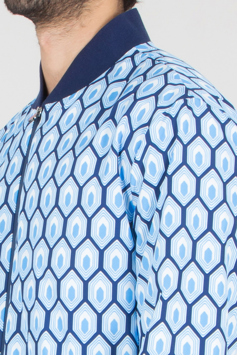 KITON Regular Fit Printed Technical Fabric Bomber Jacket